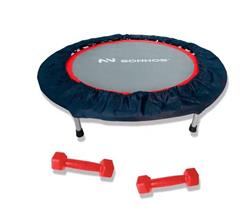 Minitramp de salto + 2 mancuernas de 1 kg.