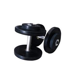 SET MANCUERNA FIJA PUÑO CROMADO Y DISCO RECUBIERTO 2,5kg a 30kg (12 pares)