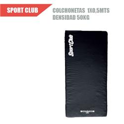 COLCHONETA SPORT CLUB GYM 1 NEGRA 1mt x 50cm x 4cm (logo 1 color)