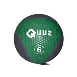 MEDICINE BALL CAUCHO QUUZ 6kg Gris y Verde FB (Con pique)