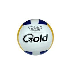 PELOTA VOLEY TRICOLOR GOLD (cuero sintetico cosido)