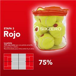 PELOTA TENIS BALLS SIXZERO x 12 (roja)