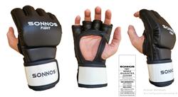 GUANTES MMA SONNOS PU COMPETICION SERIES S/M/L/XL Negro/Blanco L