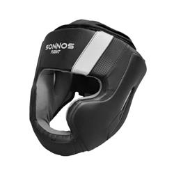 CABEZAL SONNOS HEAD GEAR PU CON PROT NUCA/MOLLERA (POMULO Y MENTON) Negro/Blanco L-XL