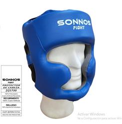 CABEZAL SONNOS HEAD GEAR PU POM MENTON, NUCA S/M-L/XL Azul/Negro L-XL