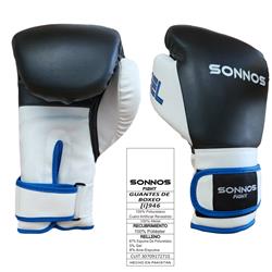 GUANTES SONNOS PU GLOVES 16 ONZ. GEL Negro/Blanco/Azul